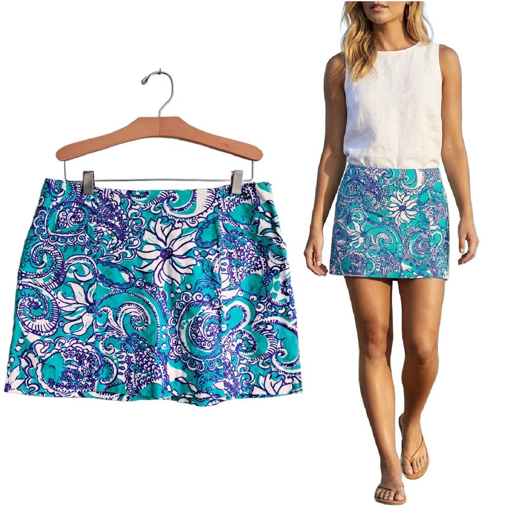 LILLY PULITZER January Skort in Montauk Seafoam Green Aqua Skort Size 6 Mini